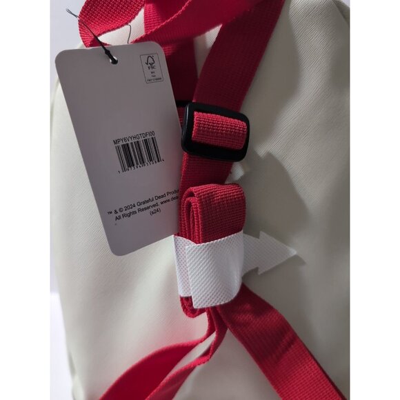 Grateful Dead Mini Backpack White/Red Straps Dancing Bears Pattern & Logo NWT - Picture 9 of 12